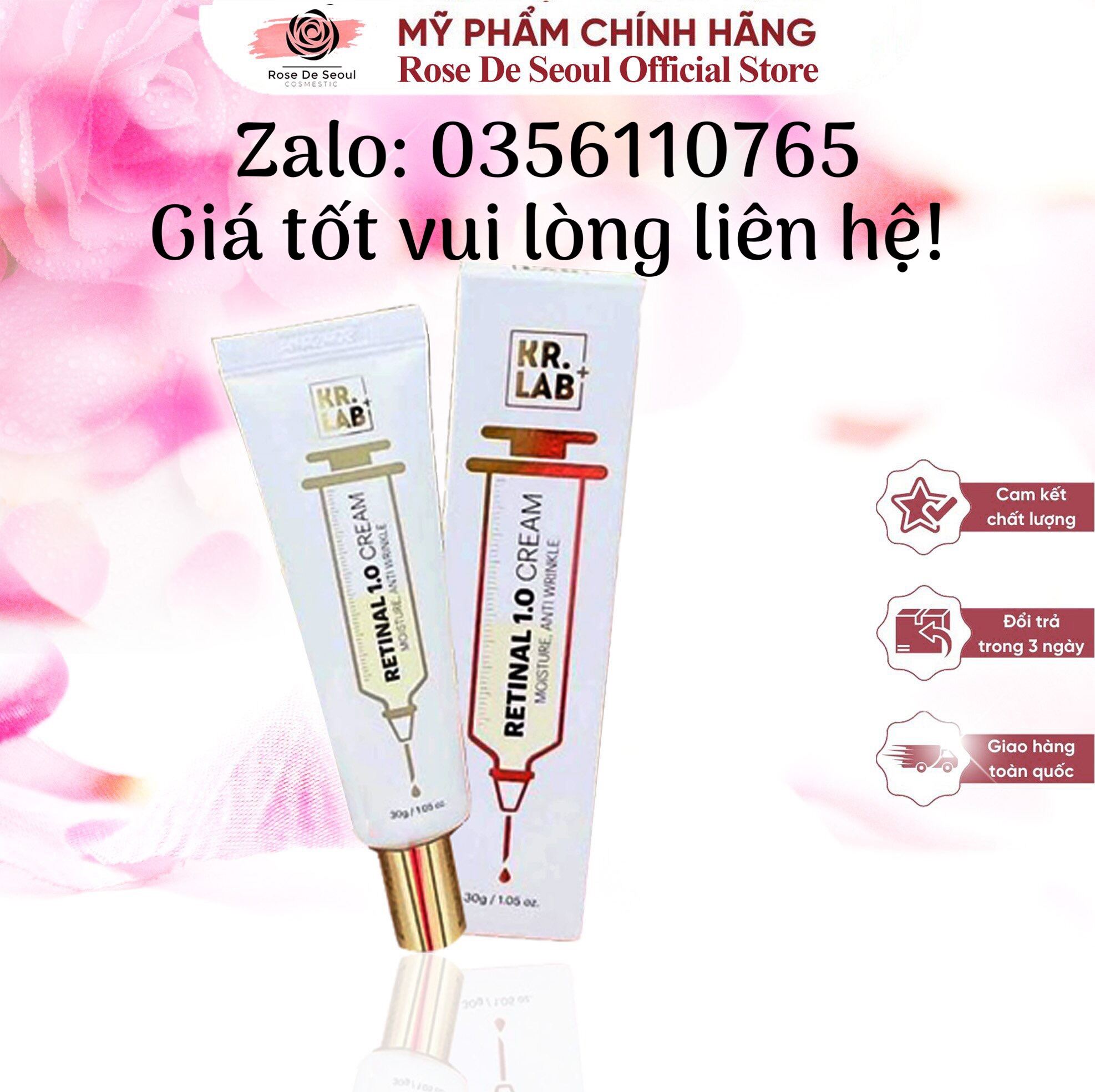 Kem Đêm Retinal 1.0 Cream Kr. Lab Dưỡng Sáng Mờ Thâm Nám