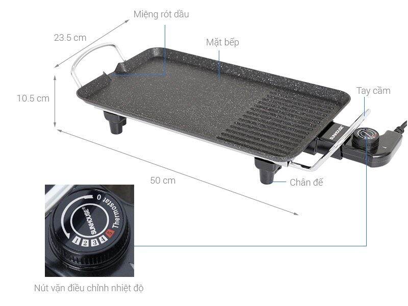 (HÀNG MỚI CHÍNH HÃNG) BẾP NƯỚNG ĐIỆN SUNHOUSE SHD4607