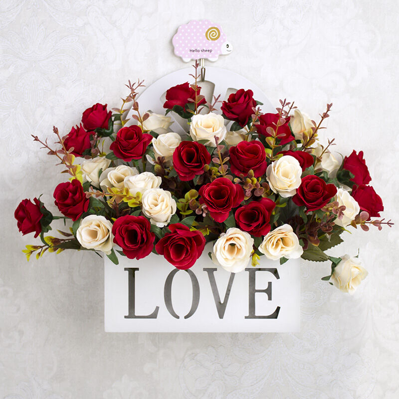 Hoa Giả Treo Tường Treo Tường Hoa Giả Nhựa Hoa Giả Treo Trên Mặt Tường Trang Trí Hoa Hồng Bất Tử Hoa Treo Tường Phòng Khách Trong Nhà