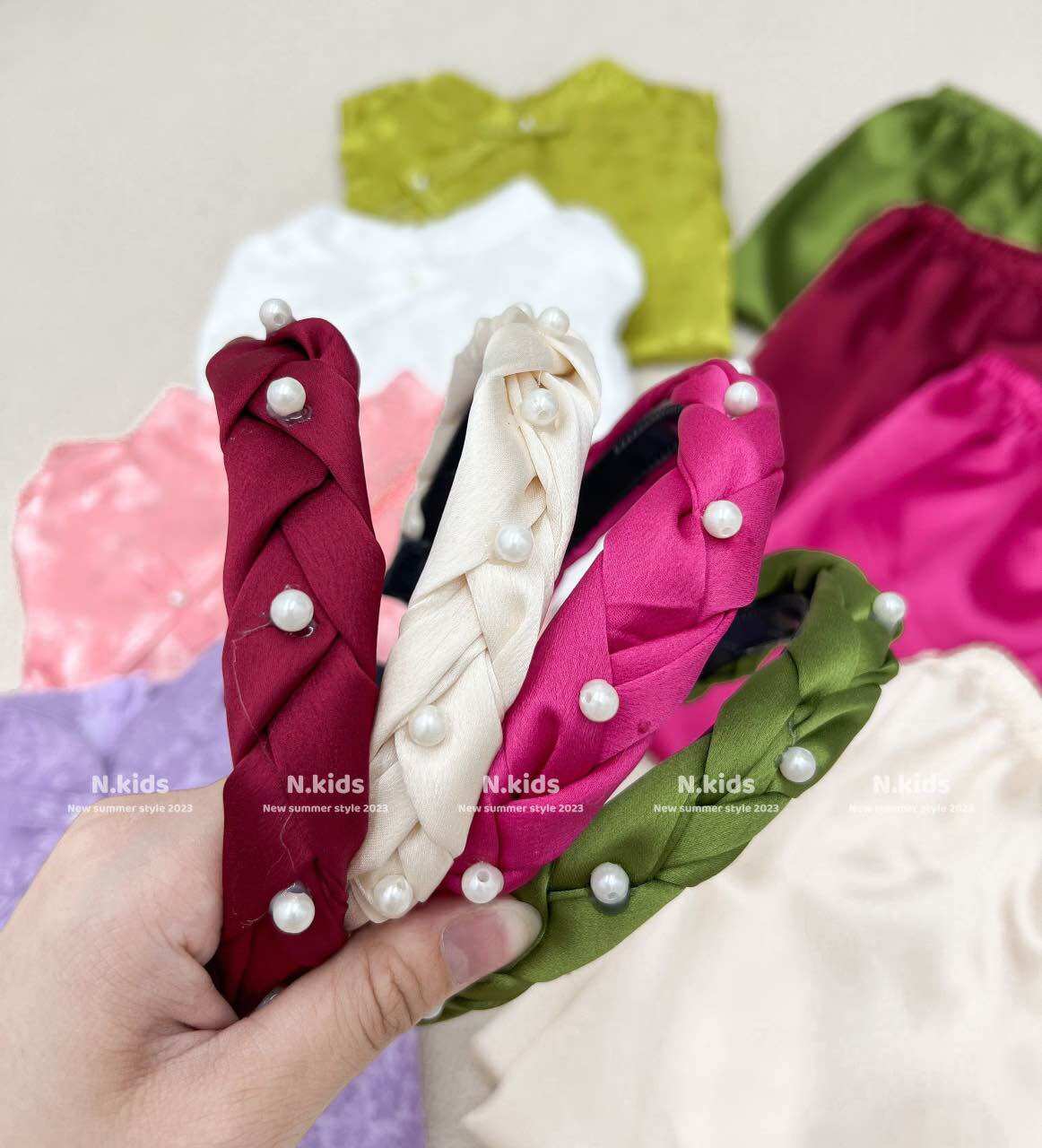 Set áo bà ba kèm bờm cho bé gái