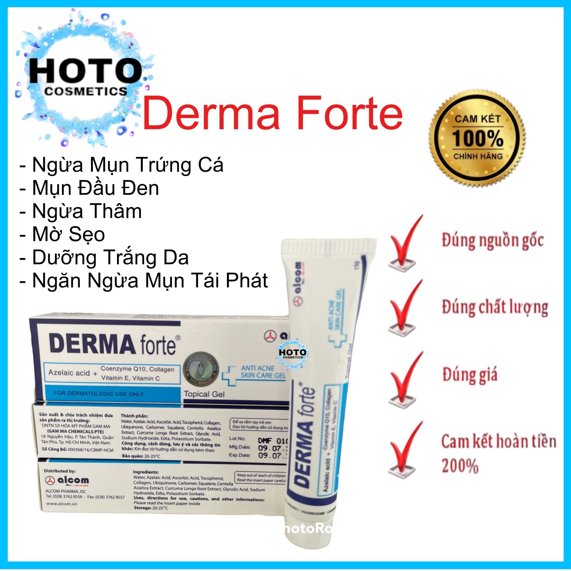✅[CHÍNH HÃNG] DermaForte 15g - Giảm Mụn, Làm Mờ Sẹo, Mờ Thâm, Dưỡng Da