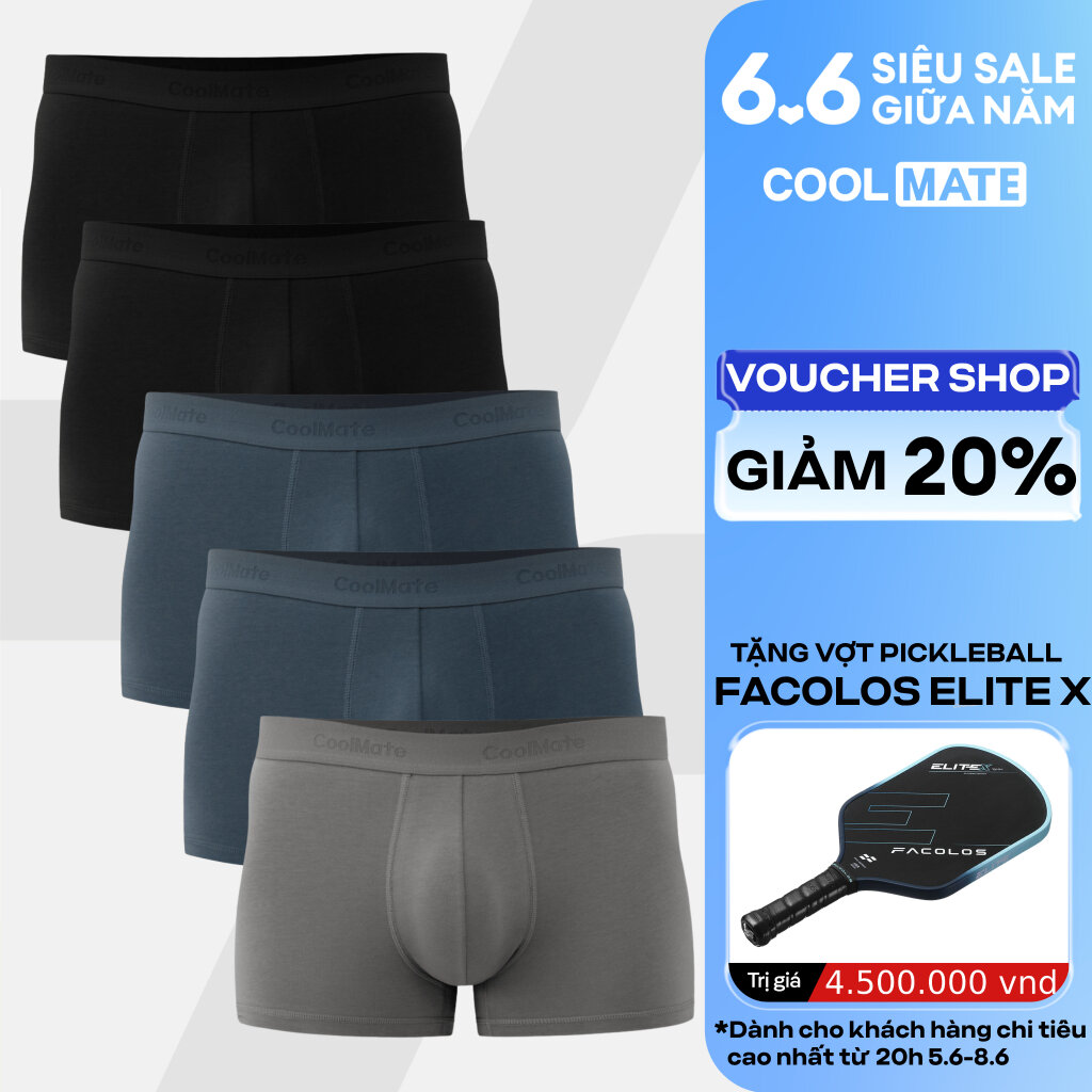 COMBO 5 Quần lót nam Trunk Cotton mềm mại (màu ngẫu nhiên) - COOLMATE