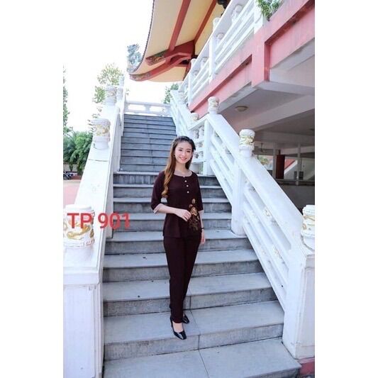 Đồ Lam Đi Chùa ✅ Mẩu Thun Tròn Phối giá Rẻ