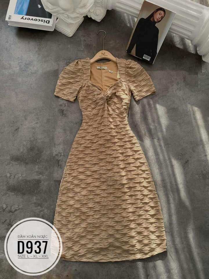 (Bigsize) Đầm thun xoắn ngực 4 màu