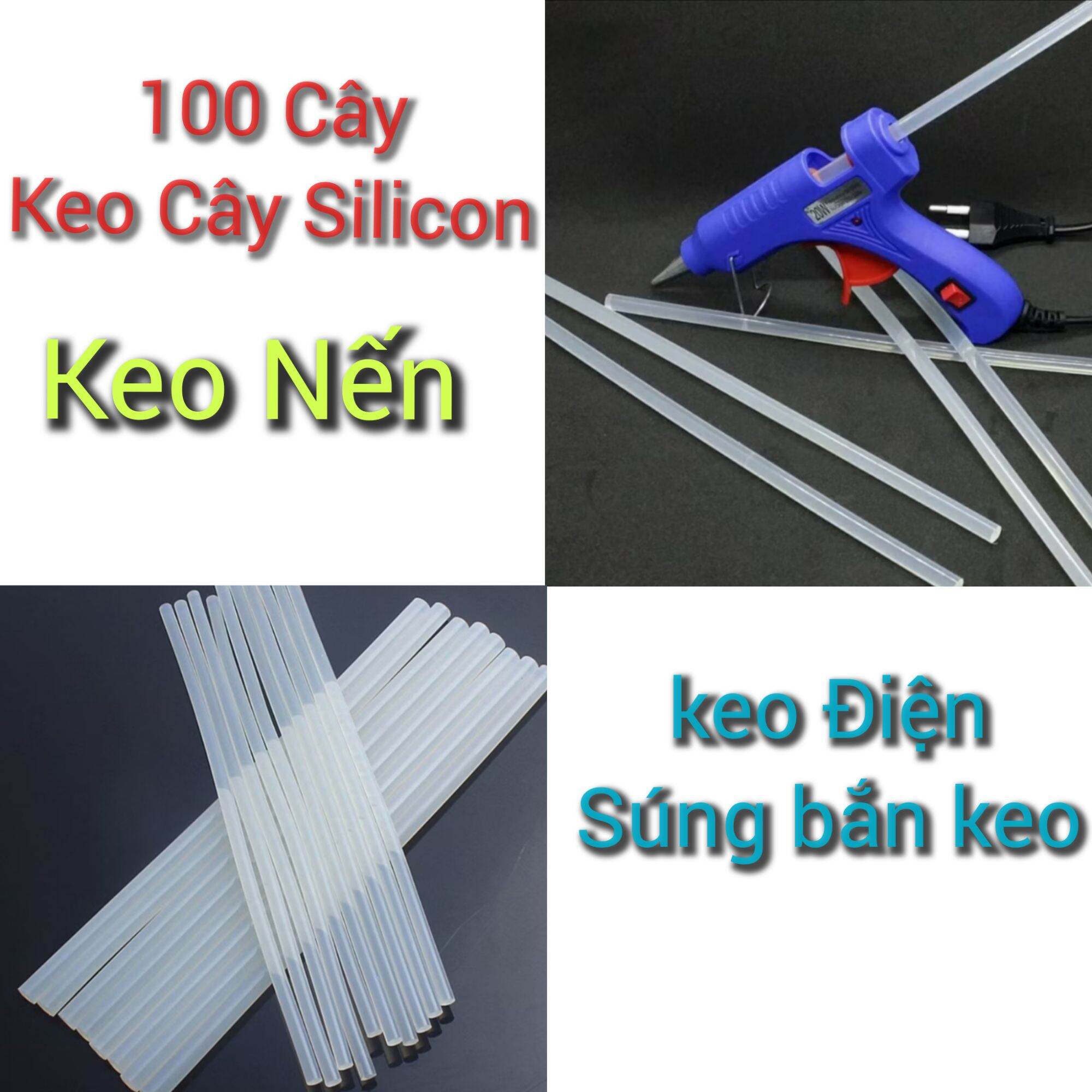 (HCM) 100 cây keo nến keo điện súng bắn keo giá rẻ