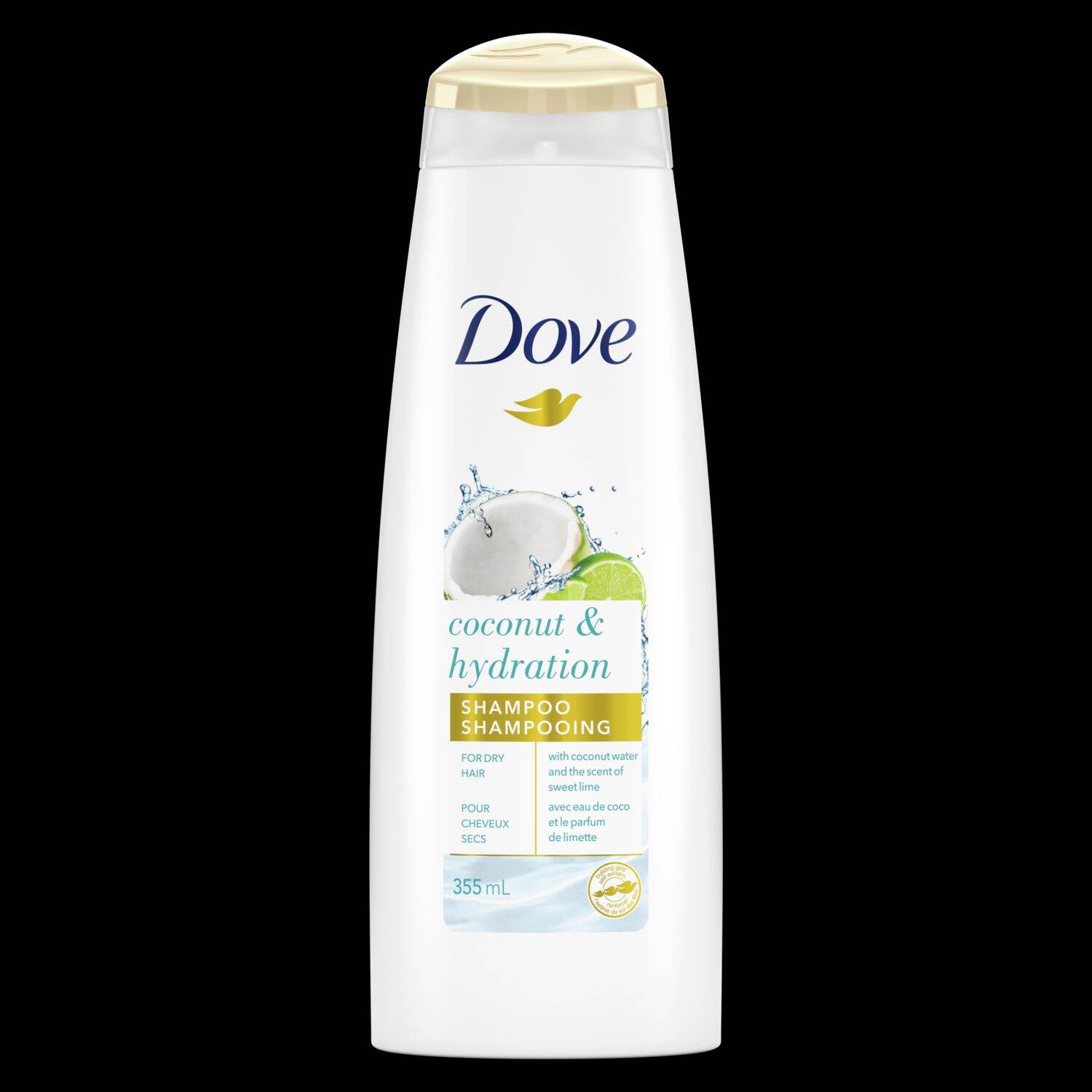 [Hcm]Dầu Gội Dưỡng Ẩm Tóc Dove Coconut & Hydration With Refreshing Lime Scent 355Ml