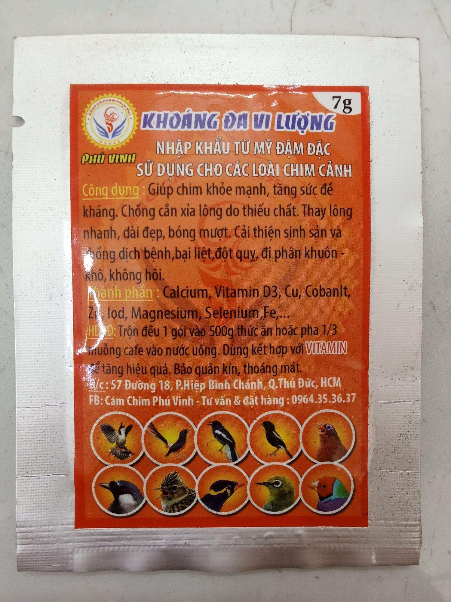 Khoáng đa vi lượng Phú Vinh dành cho chim cảnh