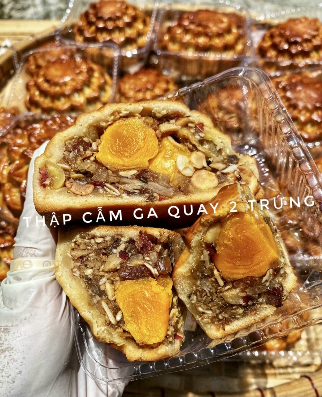 Bánh trung thu thập cẩm gà quay 2 trứng/hộp 4 bánh trung thu tứ vị không trứng/bánh trung thu mini có trứng siêu ngon