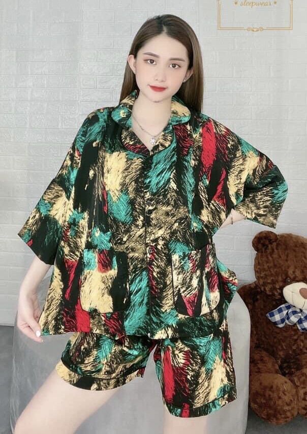 Pijama bộ đùi tay cánh dơi lụa mango cao cấp loại 1, bộ pijama mềm mát hợp thời trang , size chuẩn 55/75 kí hàng shop Nhocngastore
