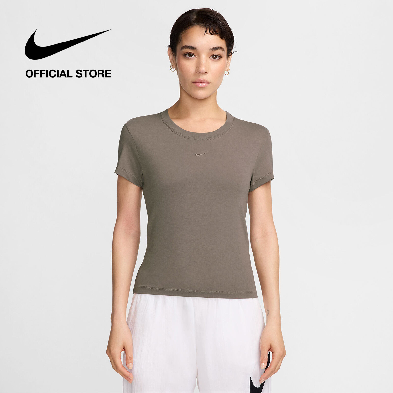Áo thun nữ Nike Womens Sportswear Chill Knit T-Shirt - Mink Brown
