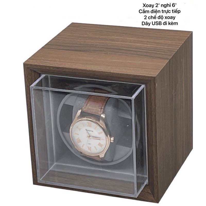 Hộp Đồng Hồ Cơ Xoay Ngang Tự Động Lên Cót Cho Đồng Hồ Cơ