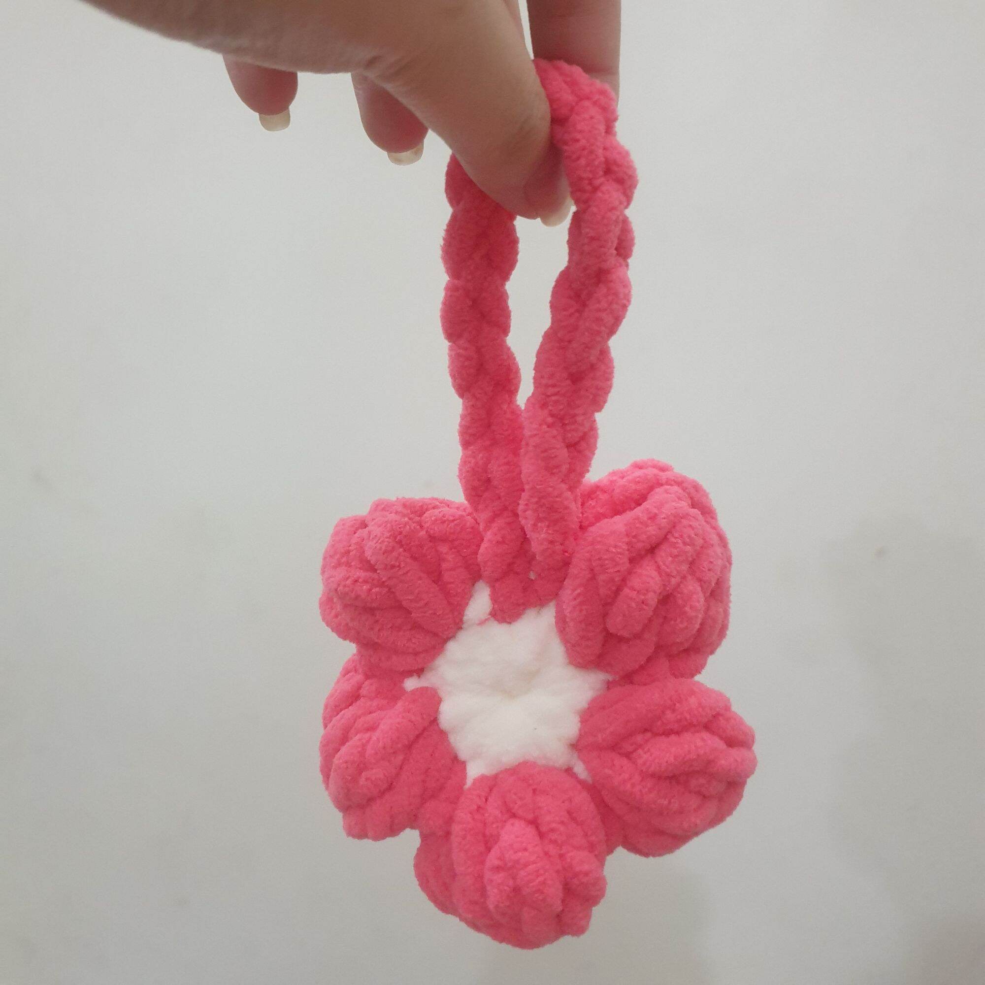 Móc khóa hoa len handmade