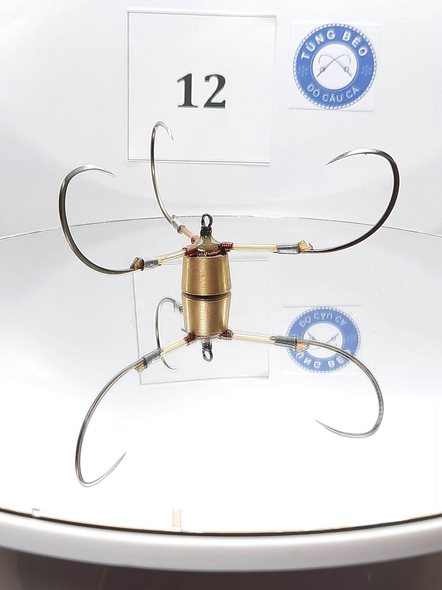 lưỡi câu tam tứ cỡ 12 chất liệu thép nga chì đồng