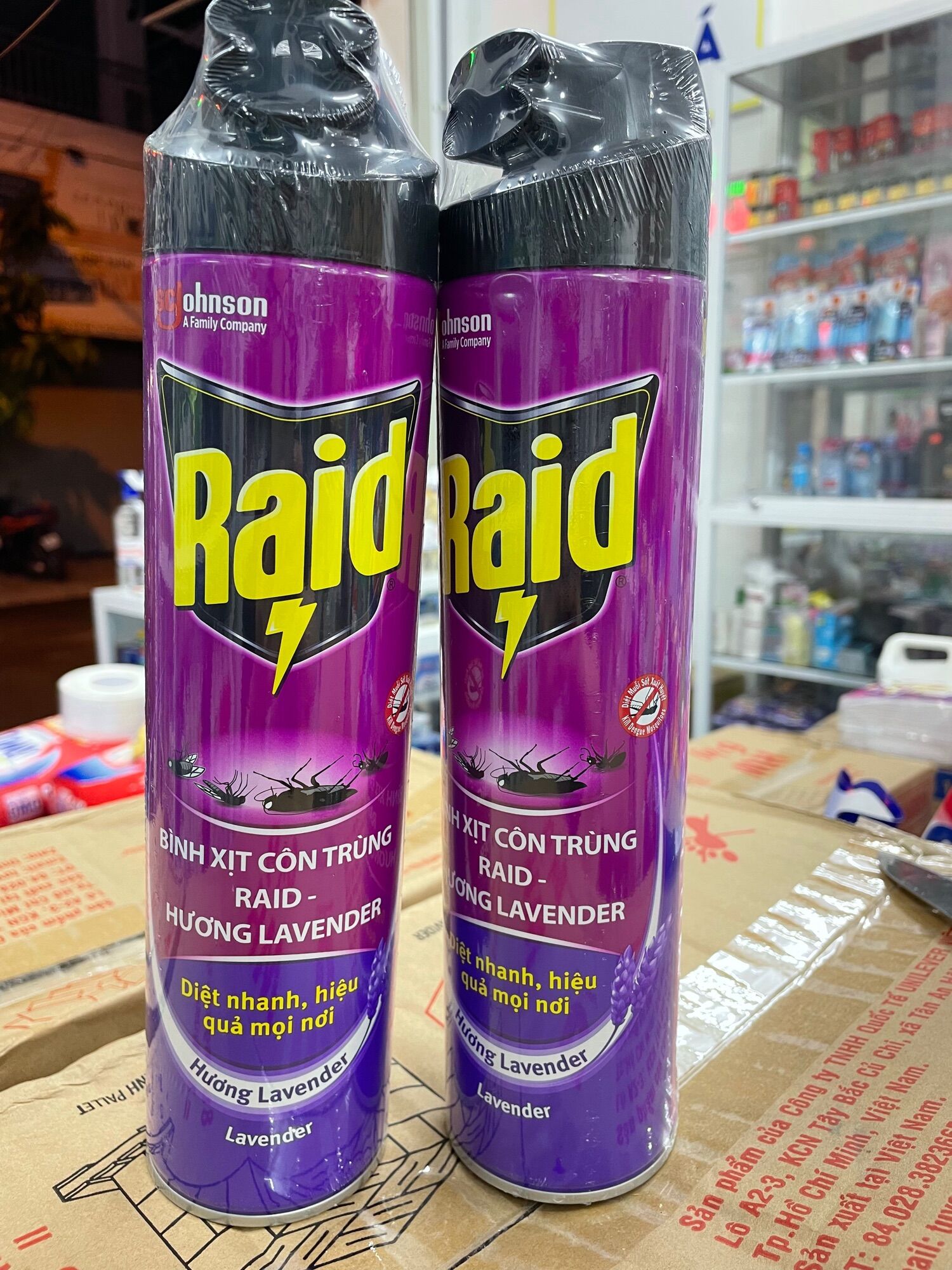 Bình xịt muỗi - xịt côn trùng Raid 600ml hương lavender