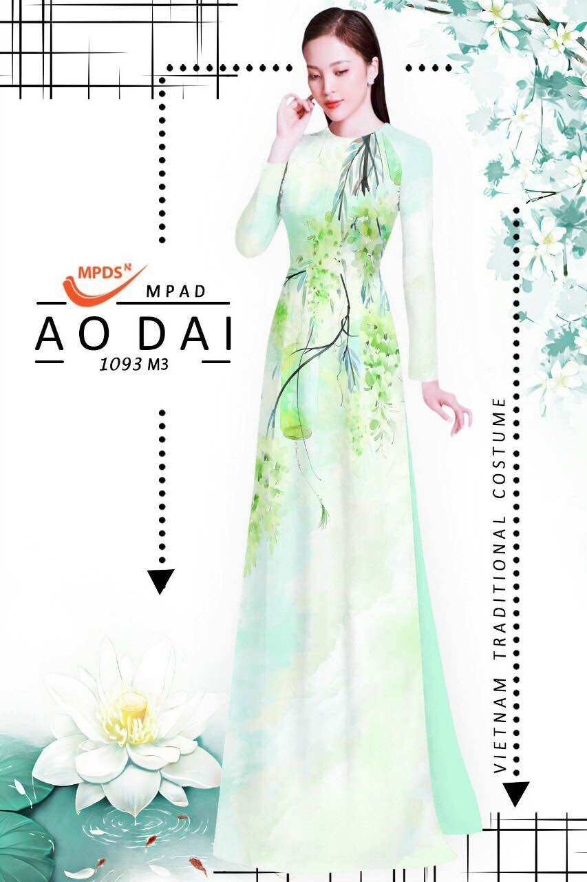 Vải áo dài in hoa 3D
