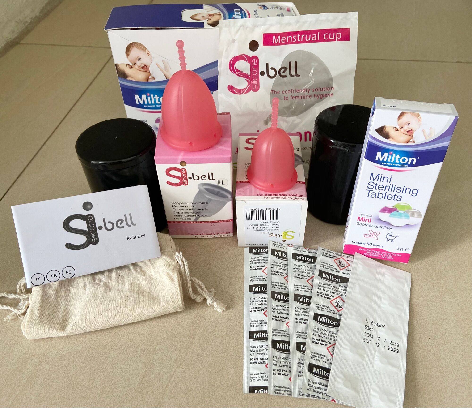 Combo 3 bộ cốc nguyệt san Sibell kèm đủ phụ kiện chính hãng