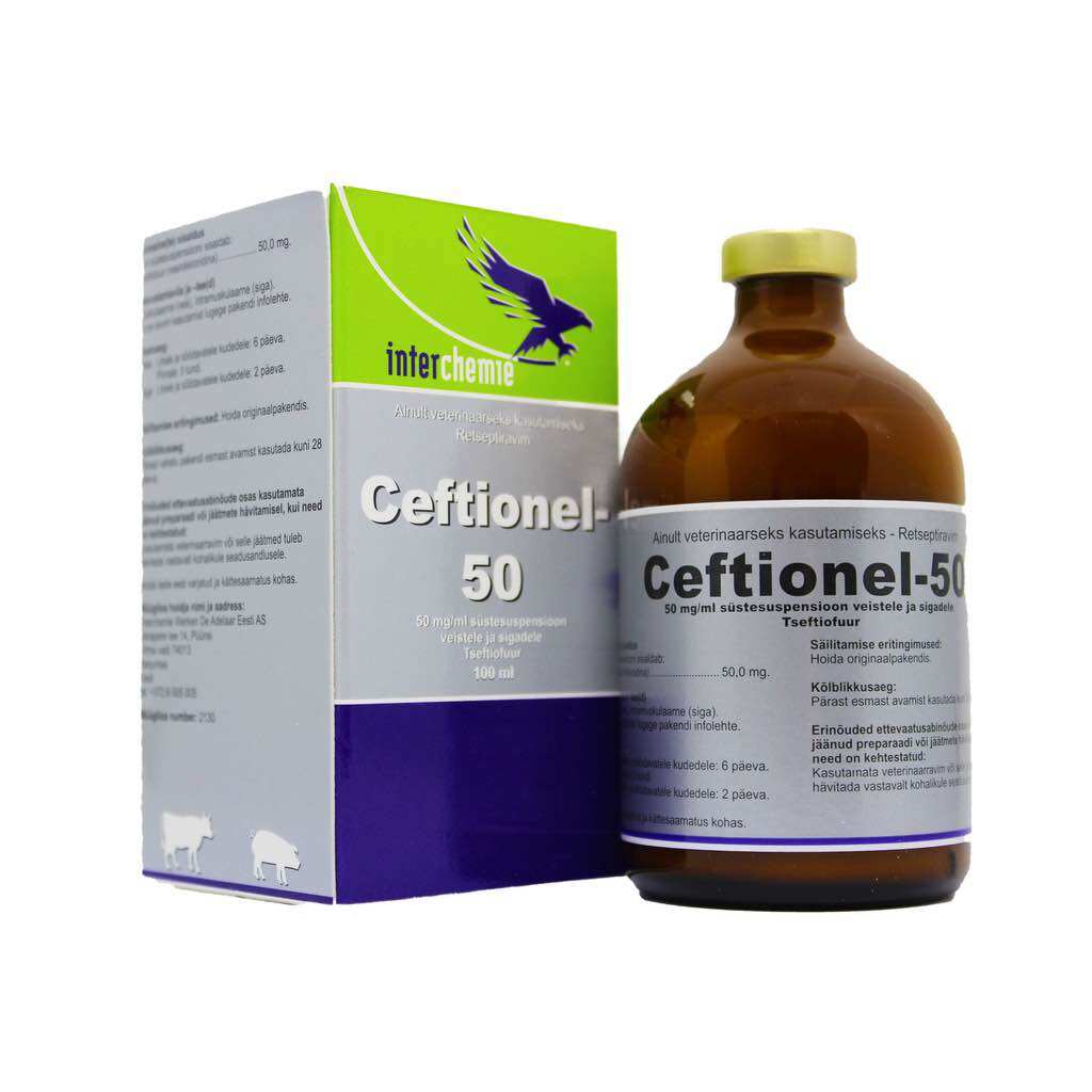 Ceftionel 50 (100ml) holland viêm vú viêm tử cung viêm phổi, an toàn cho động vật mang thai