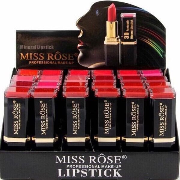SON MISS ROSE 3d lì mềm mịn kèm son dưỡng ( Missrose )