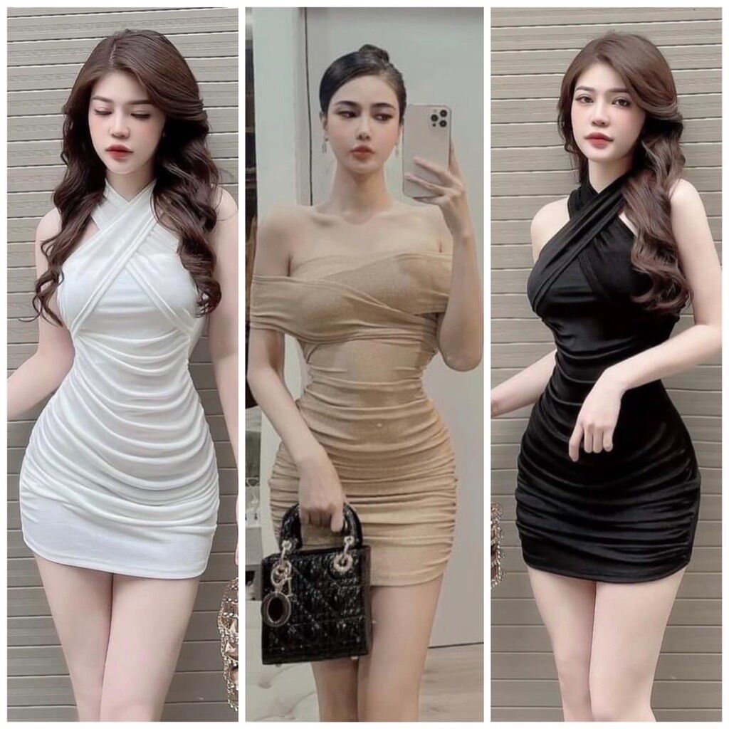 Đầm chéo cổ ôm body xinh đẹp bdc99