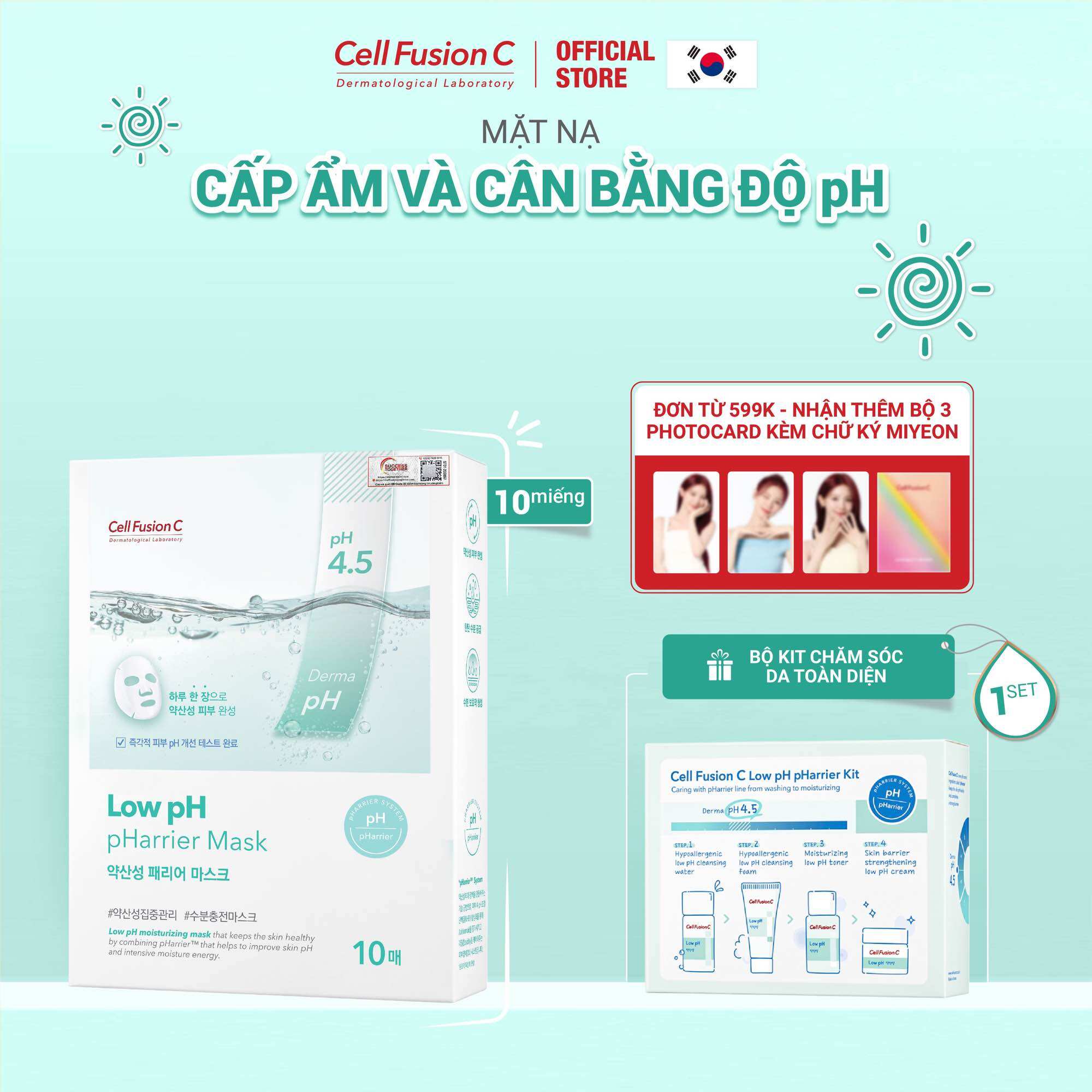 Mặt nạ dưỡng da cấp ẩm và cân bằng độ ph cell fusion c low ph pharrier mask