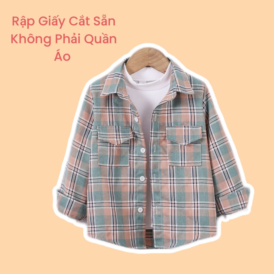 Rập giấy cắt sẵn - Rập giấy may áo sơ mi dài tay bé trai