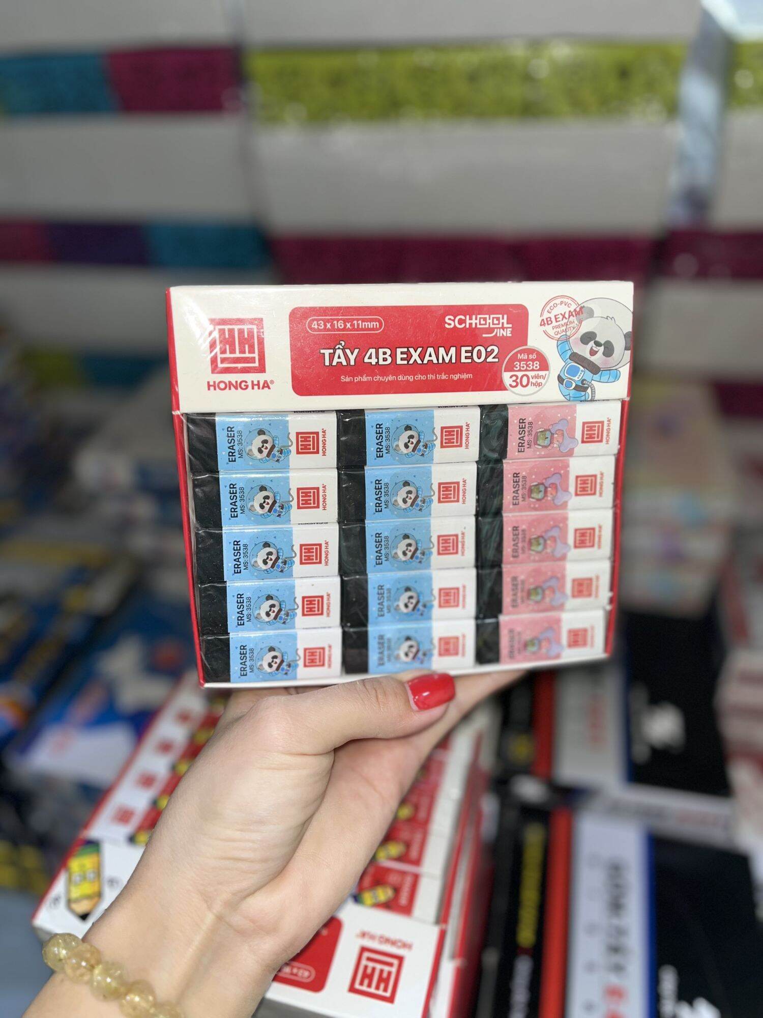 Combo 5 cục gôm đen tẩy bút chì 4B Exam E02 Hồng Hà (mã: 3538)
