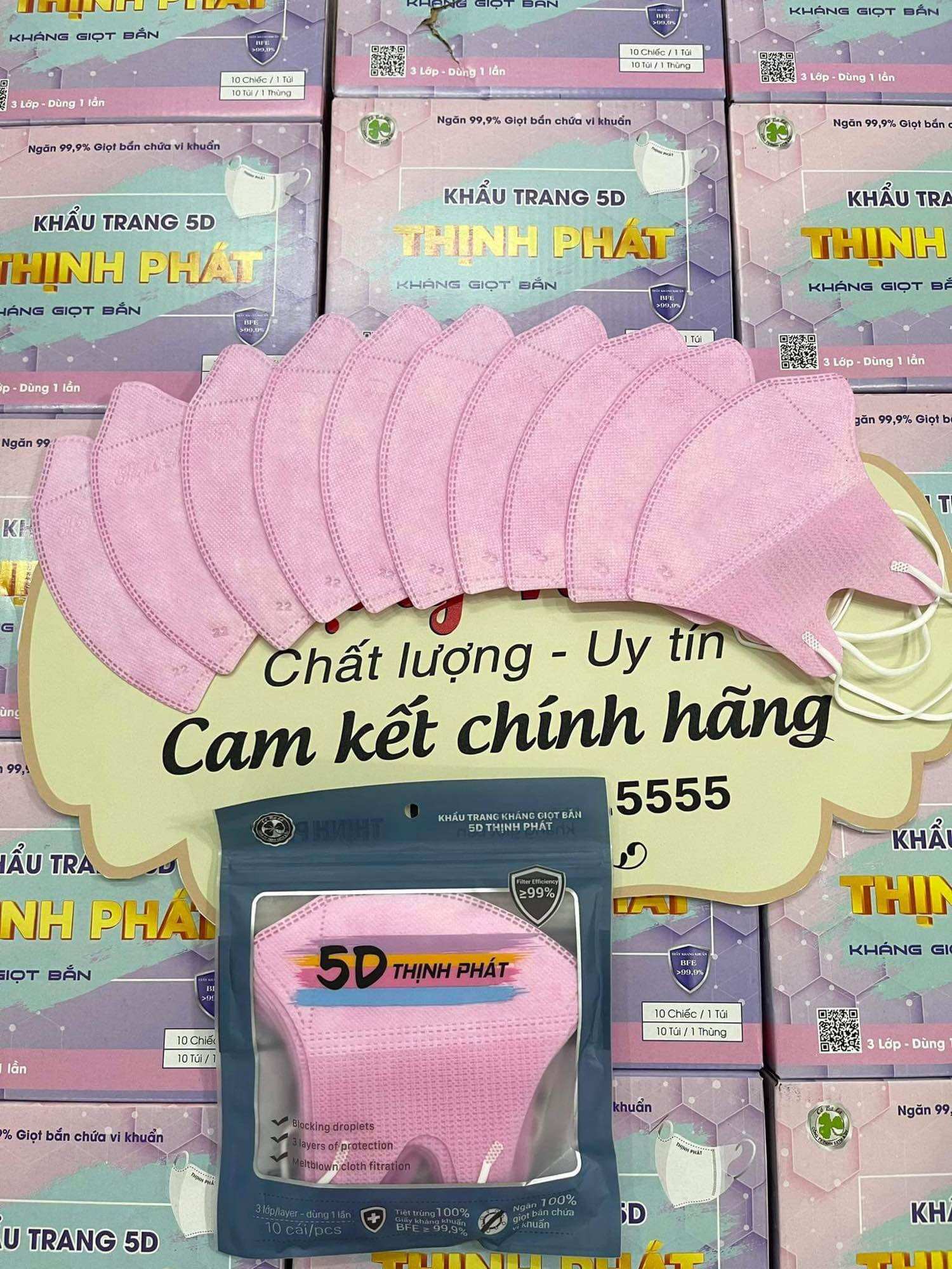 Túi 10 khẩu trang 5D Thịnh Phát