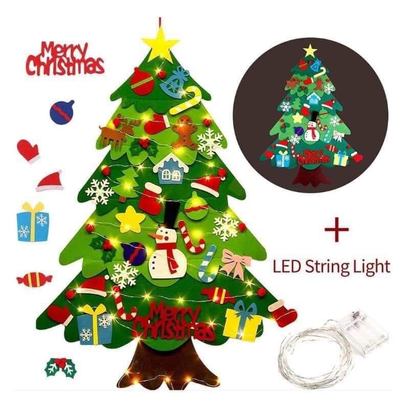 Cây thông noel dạ kèm đèn Led