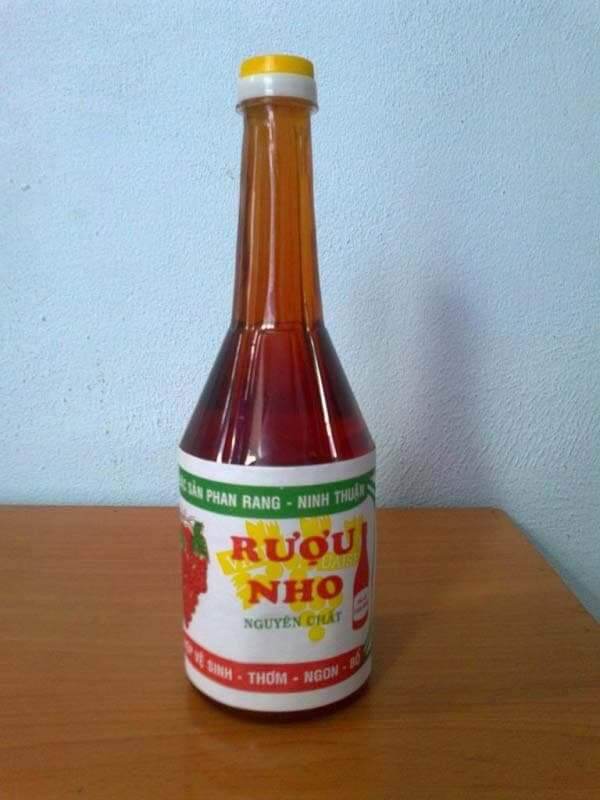 Nước ép nho lên men tự nhiên, nhà làm. chai 750ml