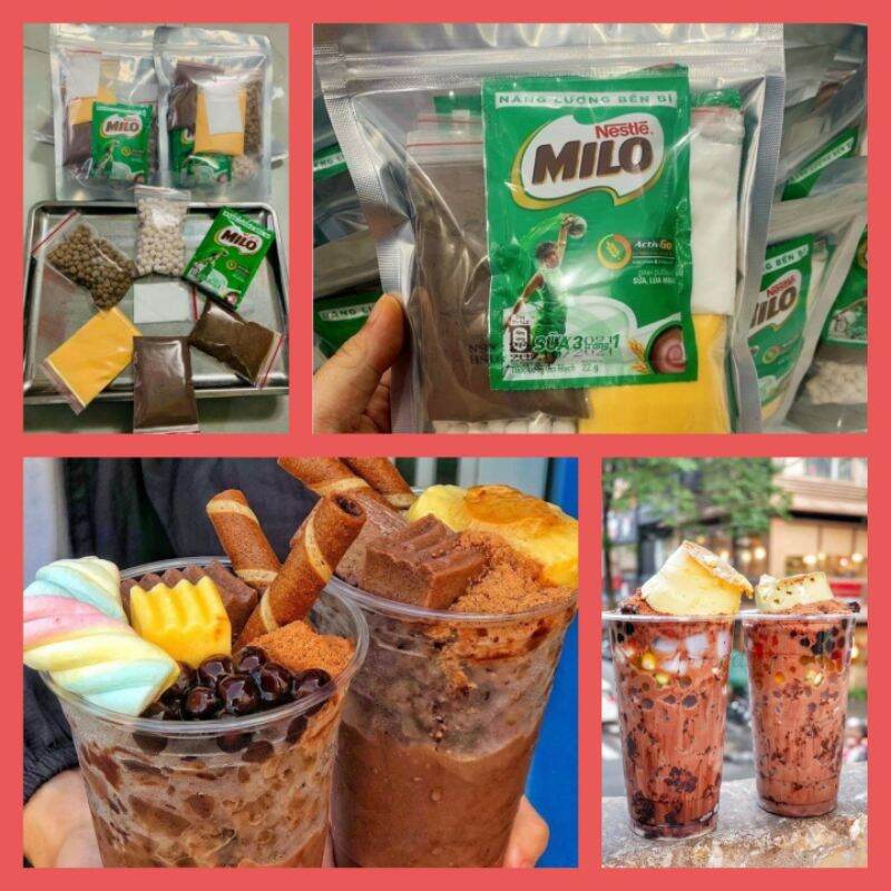 (vẫn ship mùa dịch) SET MILO DẦM TRÂN CHÂU PUDING SIÊU NGON (SET NHƯ ẢNH)