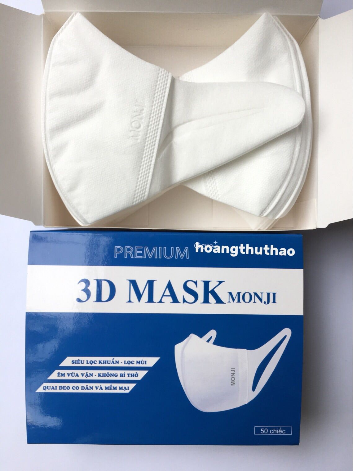 [Hàng chuẩn công ty] Hộp 50 chiếc khẩu trang 3D Mask Monij kháng khuẩn cao cấp