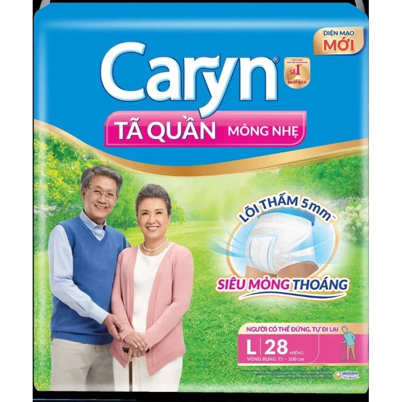 Tã quần Caryn L28 loại mỏng nhẹ, Gói lớn siêu tiết kiệm