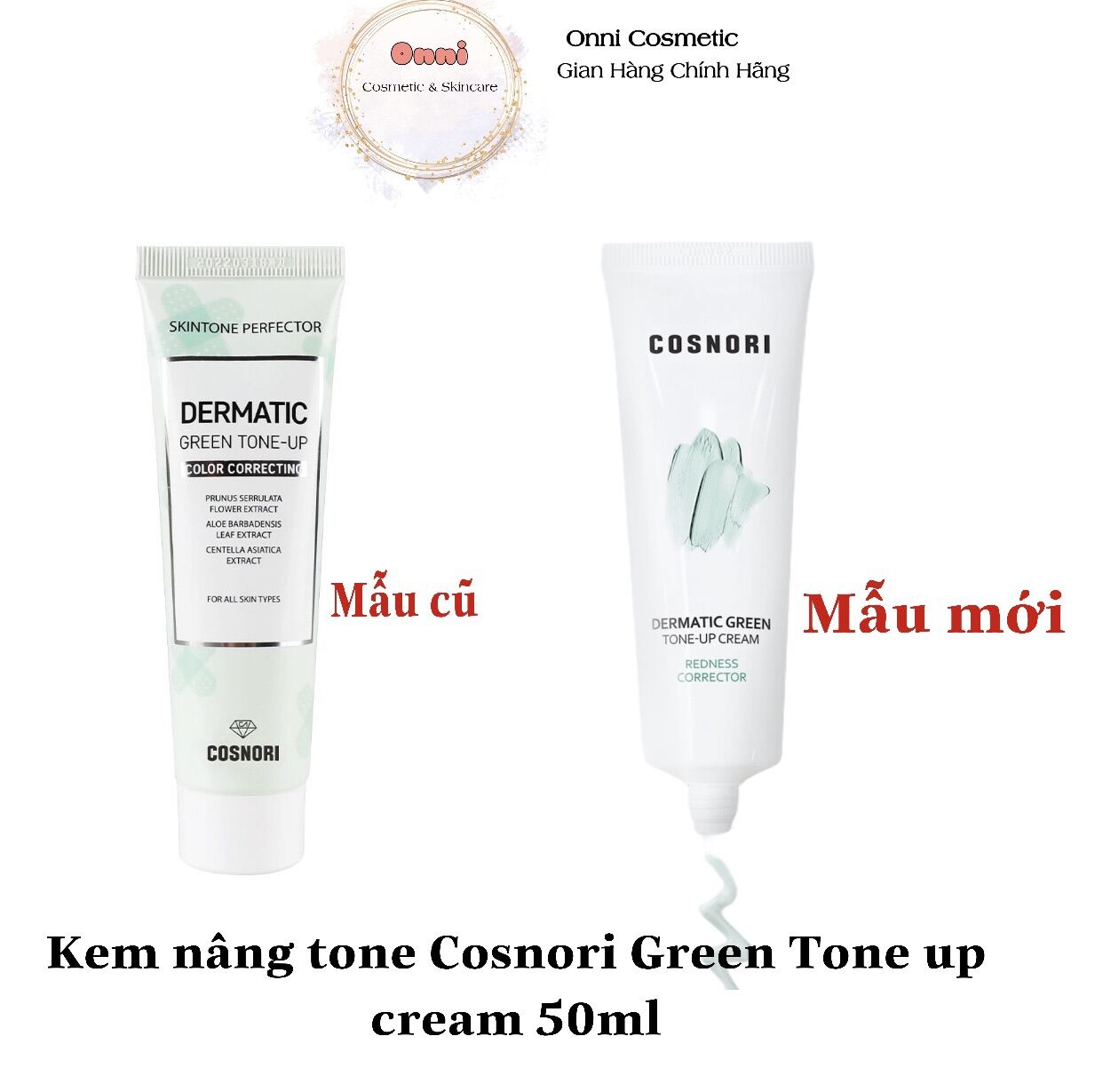 [Hcm]Kem Dưỡng Trắng Da Tone - Up Cosnori Dermatic Green Cream 50Ml