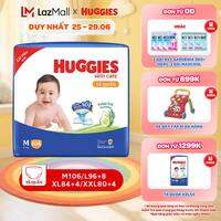 Tã quần Huggies Skincare Mega Jumbo M106/L100+4/XL84+4/XXL76+4 với tràm trà dịu da