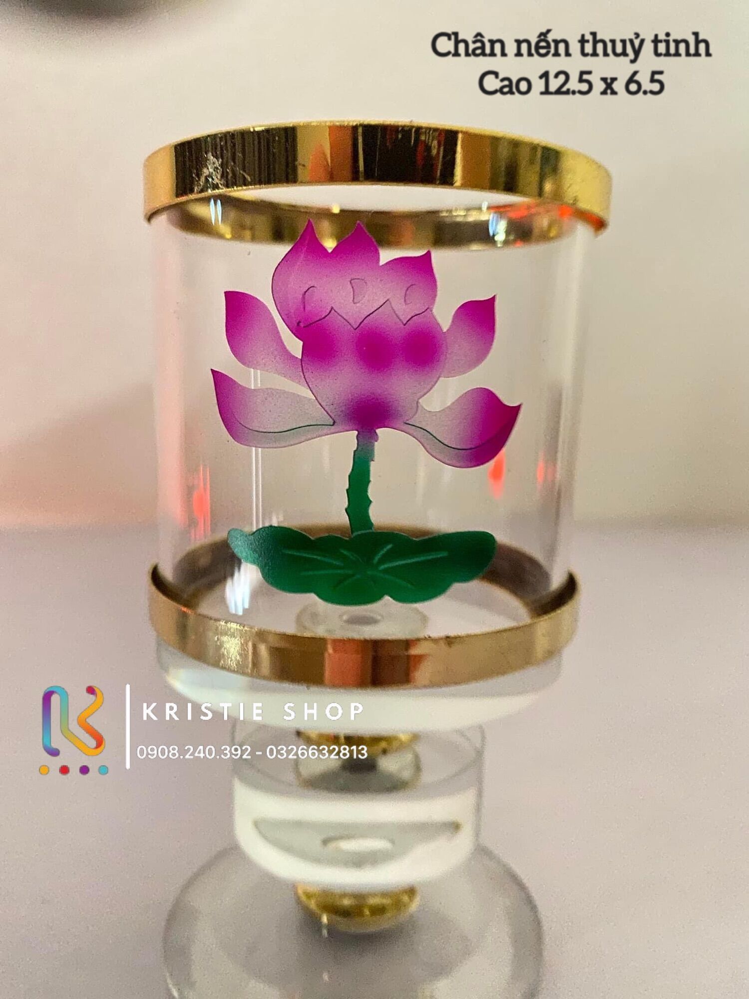 Chân Nến Thuỷ Tinh - 1 Cái