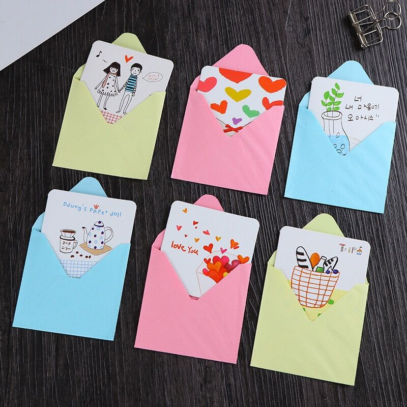 Combo 10 thiệp cầm tay mix mẫu 7*7cm