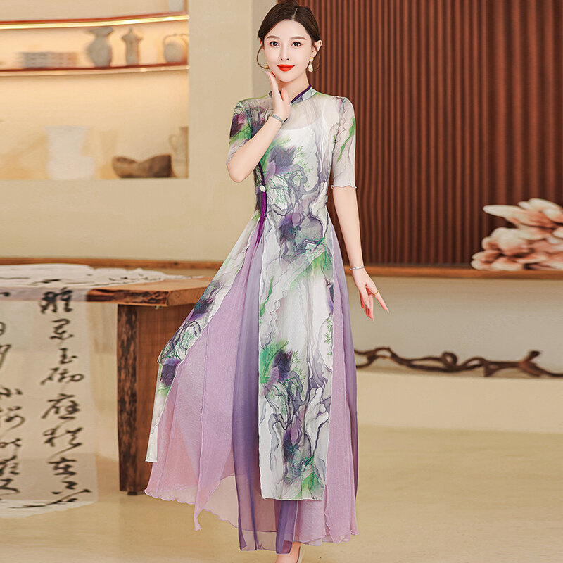 Trang Phục Luyện Tập và Biểu Diễn Múa Đạo Cổ Điển Trung Quốc Elegante Thoáng Dáng
