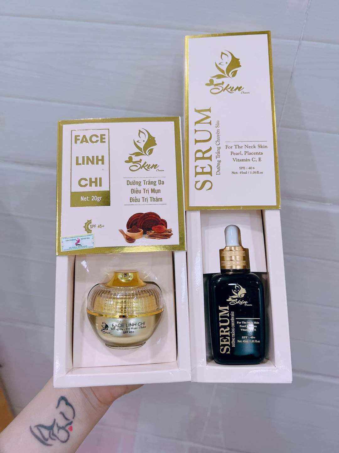 Combo KEM FACE LINH + SERUM - Dưỡng Trắng Da Căng Bóng - Mẫu Mới
