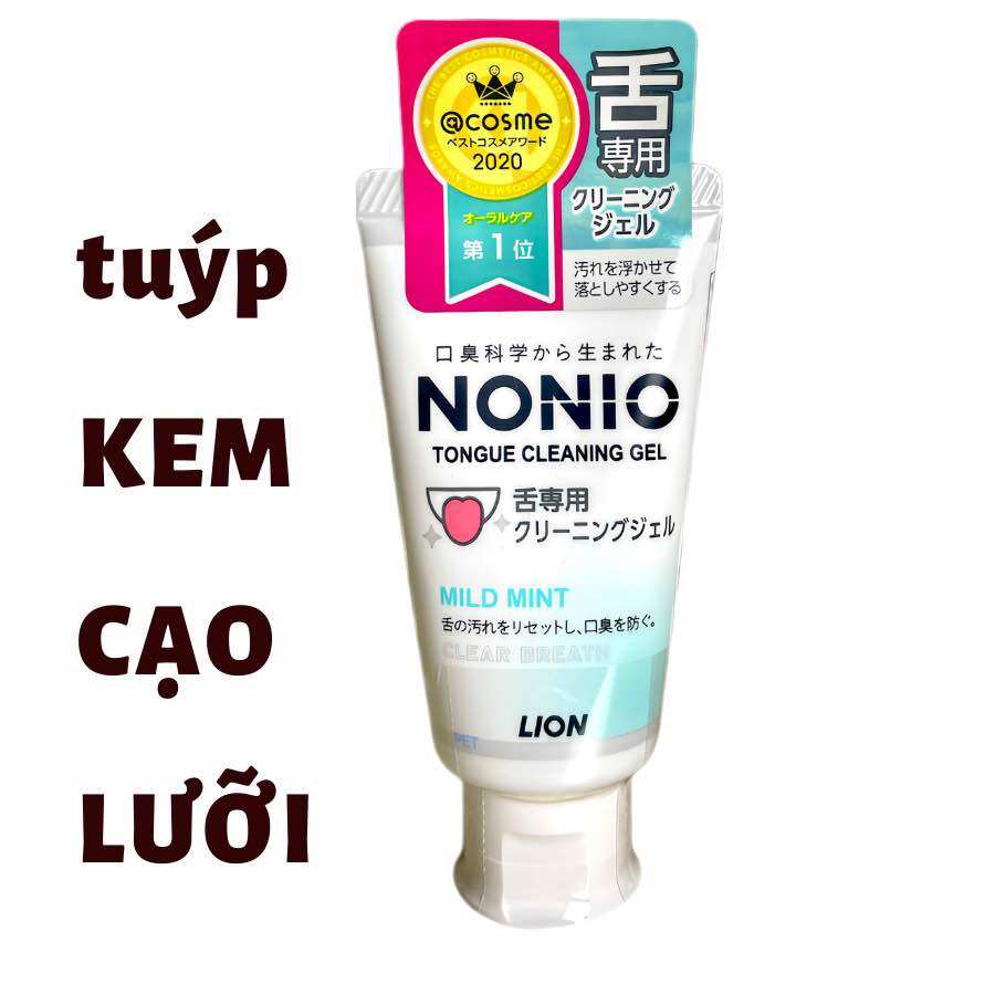 Tuýp gel làm sạch lưỡi nonio l tongue cleaner gel ; @cosme