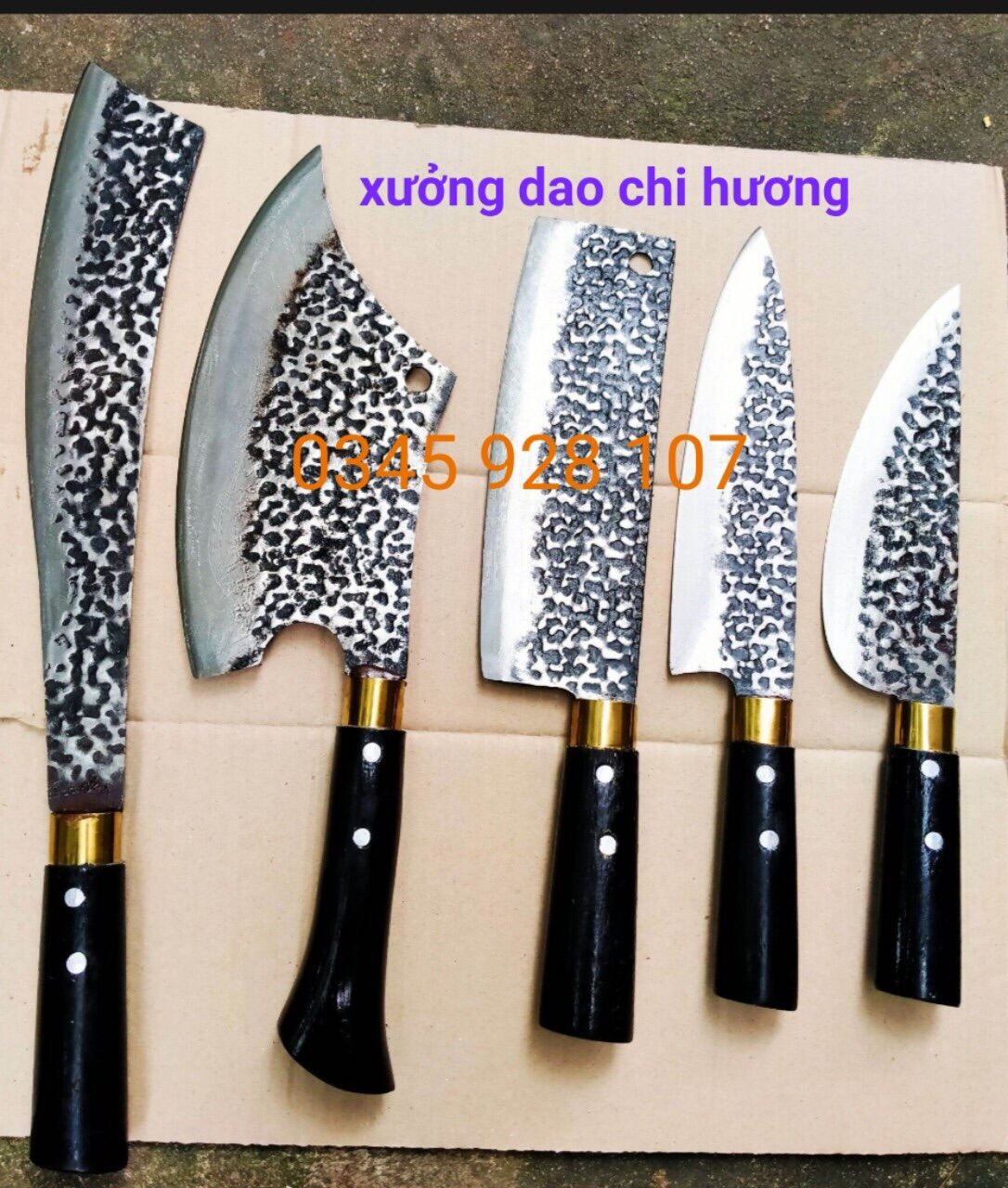 BÁO GIÁ Dao Làm Bếp Tốt | Shopee Lazada Sendo Tiki mới nhất 74 Bộ dao 5 món làm từ nhíp xe tốt ( chống rỉ)