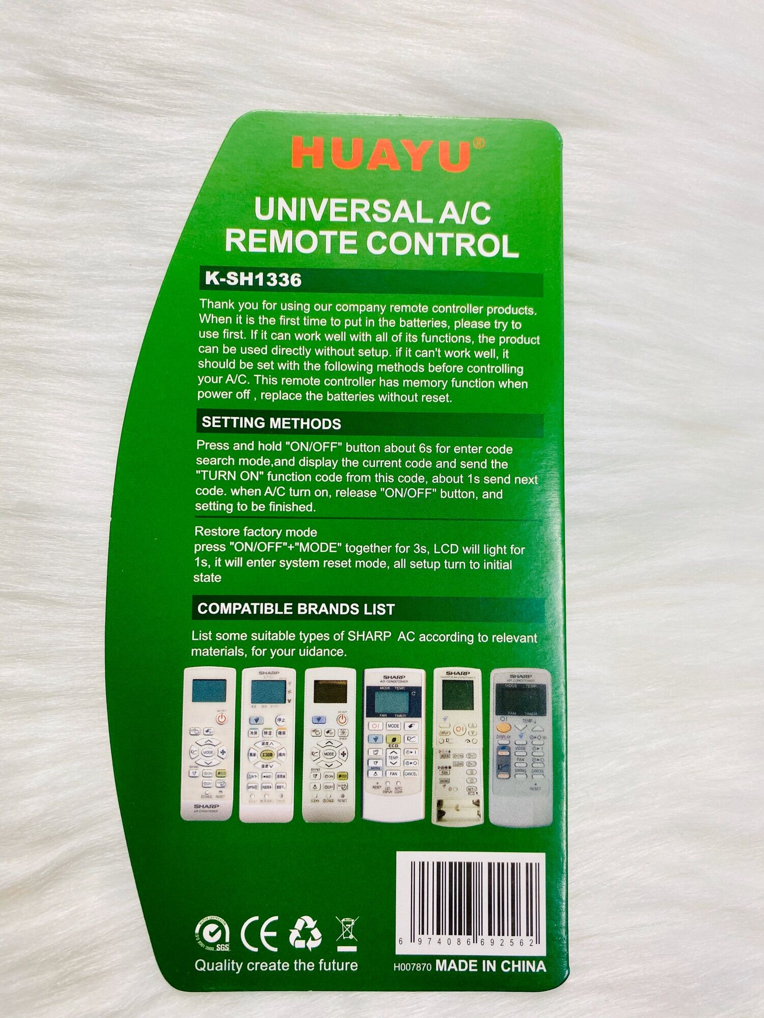 [HCM]REMOTE ĐIỀU KHIỂN ĐIỀU HOÀ MÁY LẠNH SHARP ĐA NĂNG K-SH1336