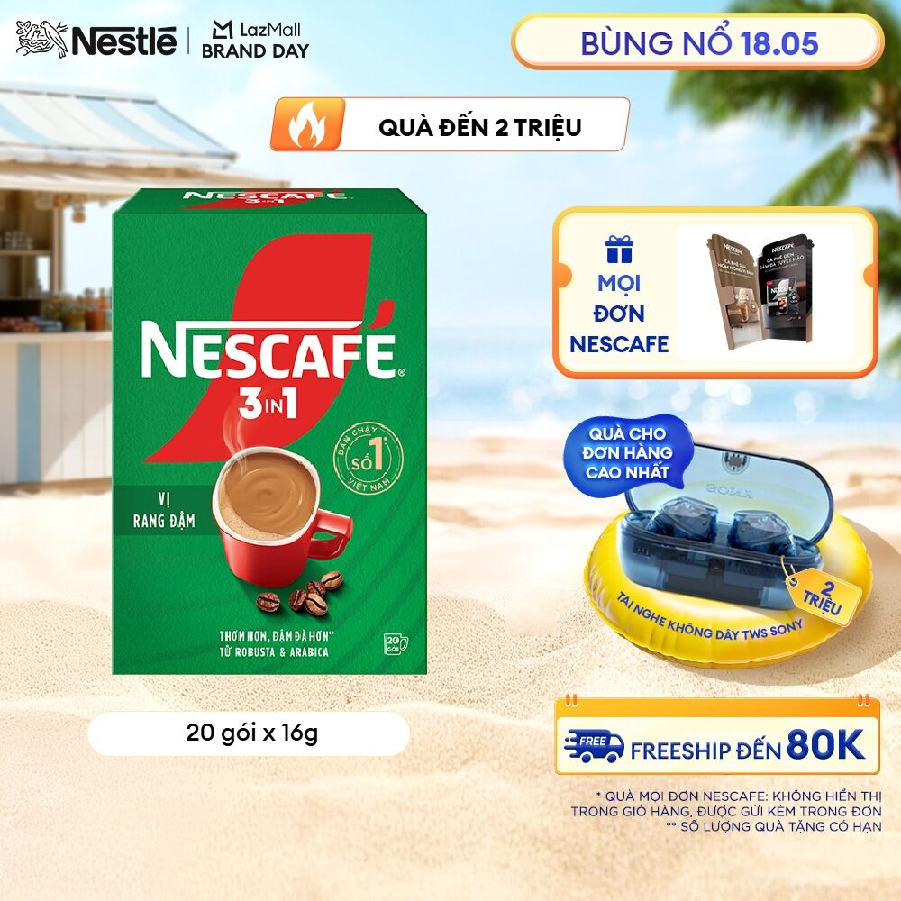 [FREESHIP TOÀN QUỐC] Hộp NESCAFÉ 3in1 VỊ RANG ĐẬM (16g x 20 gói)