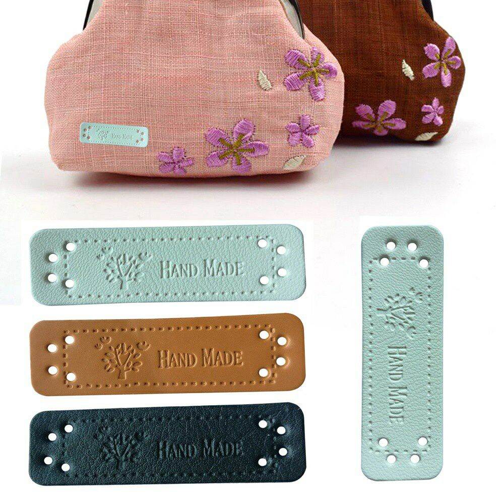 Set 2 Tag mạc da in chữ Handmade, phụ kiện trang trí