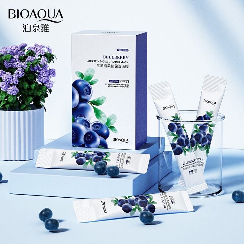 Hộp Mặt Nạ Việt Quất Bioaqua Giúp Da Trắng Hồng, Ngăn Ngừa Lão Hóa Da, Se Khít Lỗ Chân Lông nội địa Trung A027
