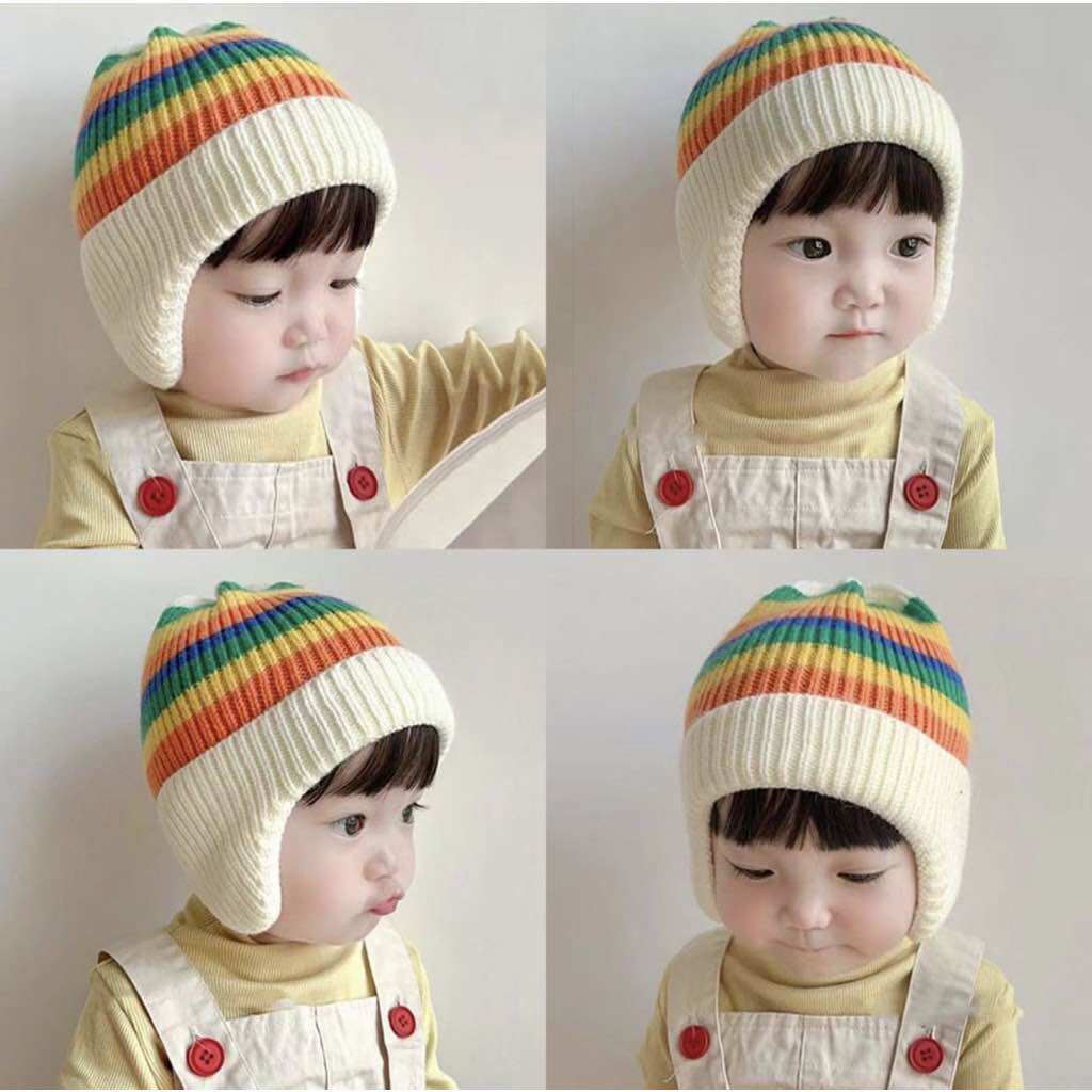 Mũ nón len giữ ấm dễ thương cho bé màu sắc đáng yêu