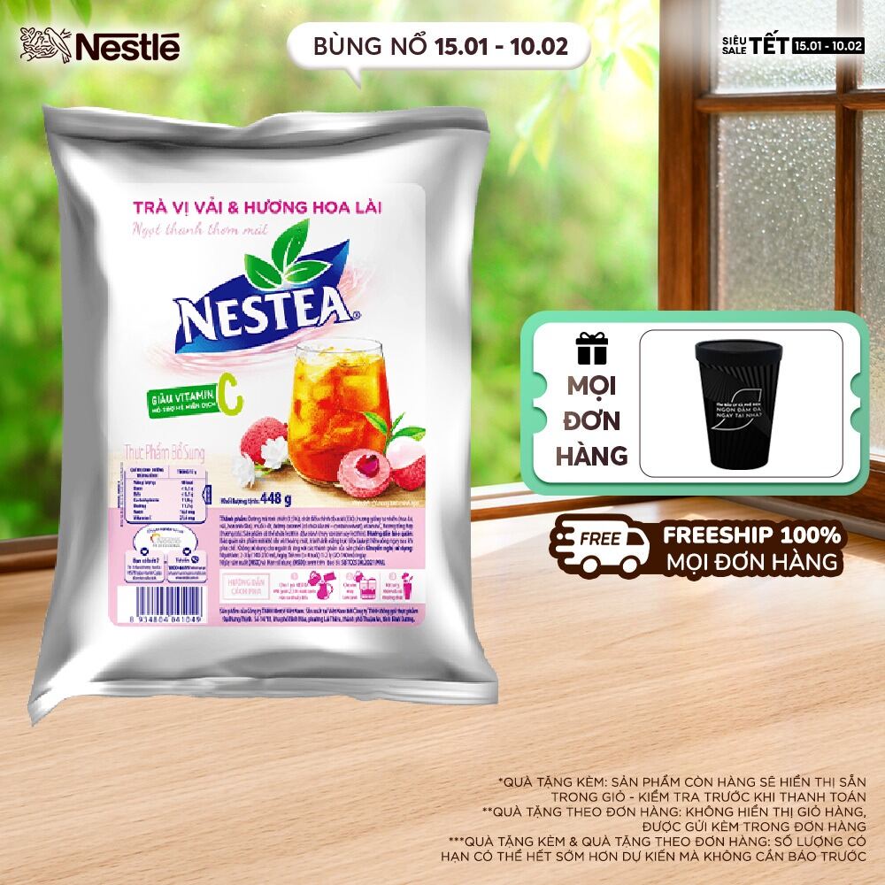 [FREESHIP TOÀN QUỐC] Trà vị vải lài Nestea (Bịch 448g)
