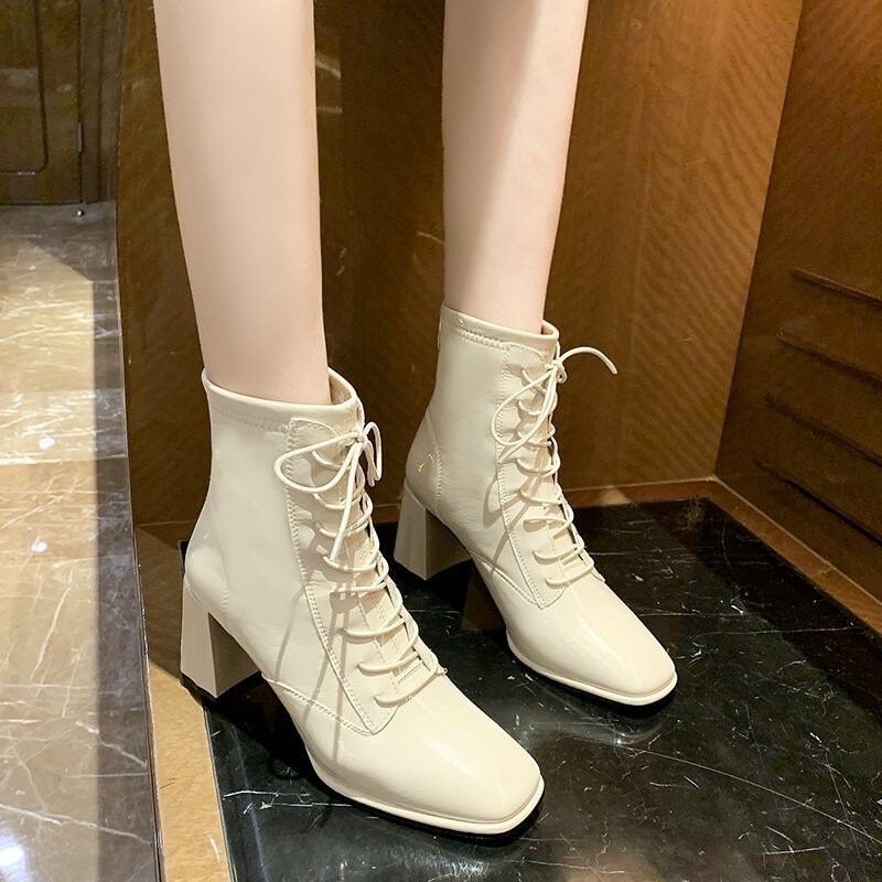 Bốt nữ thời trang da bóng 7p phong cách thời trang