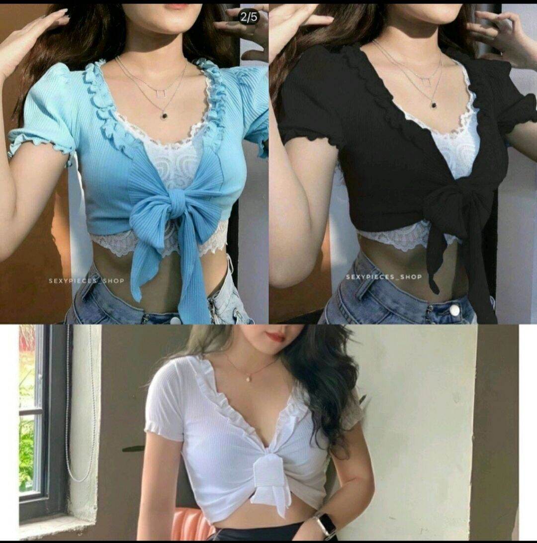 Áo croptop bèo cột