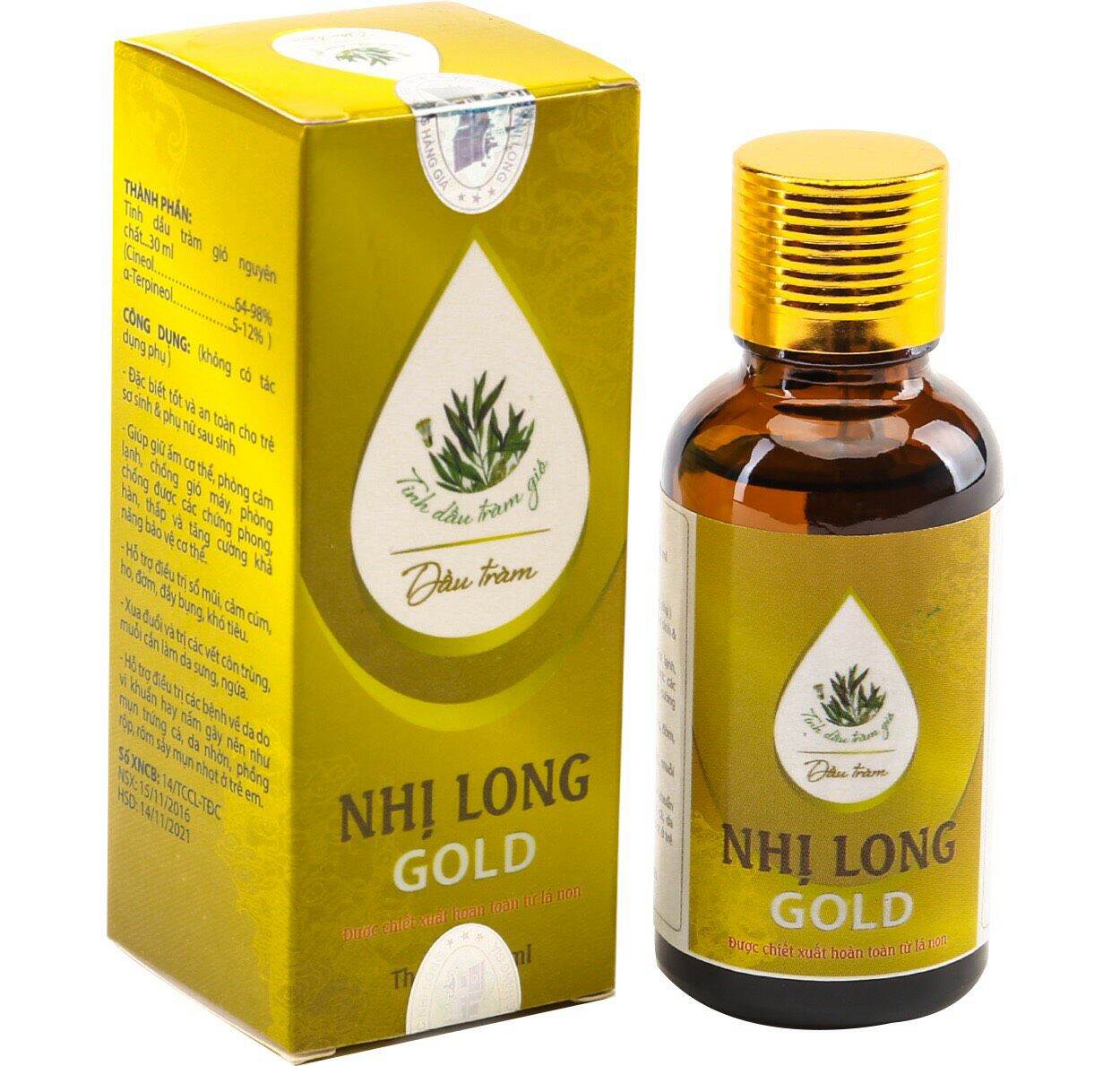 Tinh dầu tràm gió nhị long gold lọ 20ml