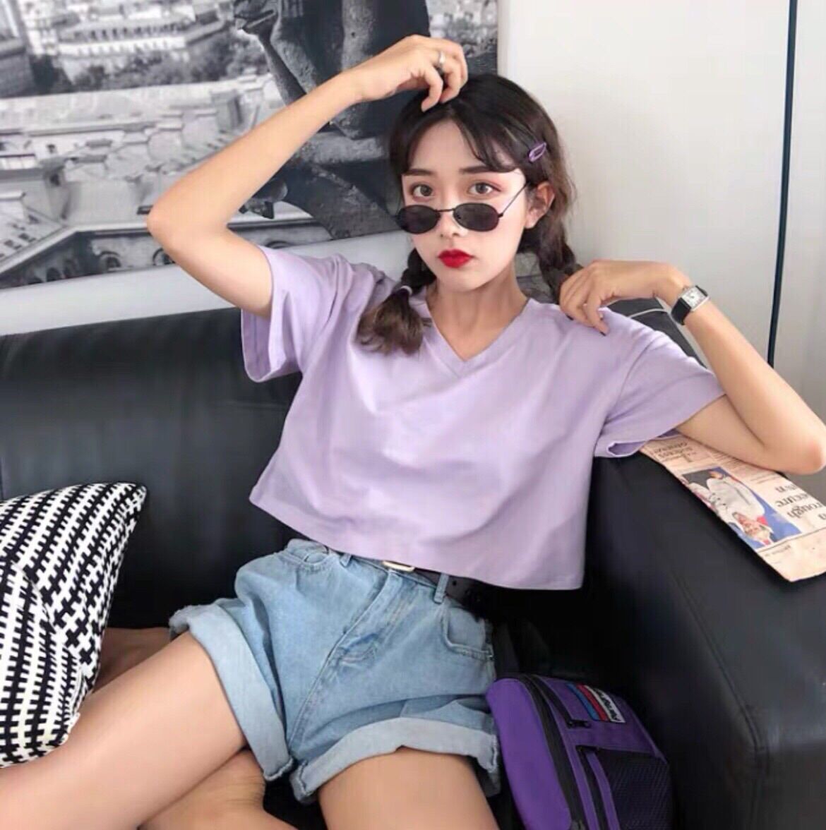 ÁO CROPTOP CỔ TIM TRƠN